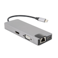 Miniatyrbild 1 av 11: 8 i 1 Typ C till VGA HD Multimedia Interface Hub Adapter PD Snabbladdning USB3.0 Hub