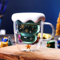 Miniatyrbillede 3 af 5: Søde krus julekaffekrus, tekopp, mælkekrus glas dobbeltvæggede isolerede glas espressokop