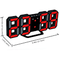 Miniatyrbild 3 av 8: Elektronisk LED digital väckarklocka [uppgraderingsversion], klockan kan justera LED-ljusstyrkan automatiskt på natten (svart/röd)