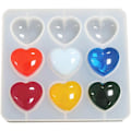 Miniatyrbillede 1 af 4: Hjerteformet Epoxyform Silikonform 9 stk 3 x 2,8 cm Harpiks Kærlighed Hjerteform DIY Håndværk til Nøglering, 1 cm Dybde