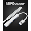 Miniatyrbild 2 av 7: USB-splitter 3.0 hub, en drag fyra aluminiumlegering USB-förlängare mini dockningsstation tillbehör