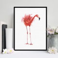 Miniatyrbillede 6 af 8: Wekity Flamingo Wall Art Lærred Trykplakat, Enkelt Mode Vandfarve Kunsttegning Dekor til Hjem Stue Soveværelse Kontor og Børneværelse (Se