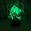 Miniatyrbillede 5 af 6: JUSTUP 3D Ishockey Målmand Natlampe Touch Bord Bord Optisk Illusion Lamper 7 Farve Skiftende Lys Hjem Indretning Jule Fødselsdag Gave（Stil X）