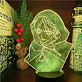 Miniatyrbillede 2 af 5: Anime LED-lampe Natlampe Illusion Lys Attack on Titans Eren Jaeger Lampe 3D til Børneværelsesindretning Belysning Børne Julegave B