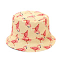 Pikkukuva 1 / 6: Sööt Bucket Hat - Rantakalastajan Hattu Naisille, Kääntyvä Kaksipuolinen Unisex (Flamingot, Keltainen)