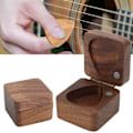 Miniatyrbilde 4 av 11: Gitarplekterholder i tre, beholderbeholder, kubisk plekteroppbevaringsboks, gitardeler