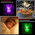 Miniatyrbilde 3 av 5: Kawaii Tegneserie Lilo og Stitch Anime Figur 3D LED Optisk Illusjon Soverom Innredning Bordlampe med Fjernkontroll 7 Farger Akryl Søvn Natt