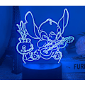 Miniatyrbild 2 av 2: 3D-stickad kreativ present fjärrkontroll touch färgglad USB skrivbordslampa Stitch 2 USB svart touch färgglad