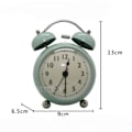 Miniatyrbillede 5 af 7: 5\" Lysende Vækkeur Lydløs Kvarts Analog Retro Dobbelt Klokke med Høj Alarm og Natlys, Sort