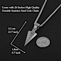 Miniatyrbillede 5 af 7: Herre Arrowhead Arrow rustfrit stål vedhæng halskæde med stål hvede kæde C 18K Gold