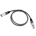 Miniatyrbillede 4 af 8: D-type flettet XLR-kabel Mikrofon MIC Audio-ledning Mixer-forbindelsesledning 1m (grå)