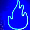 Miniatyrbild 2 av 4: Flammformad neonljus för sovrumsestetik LED-skylt för väggdekor USB/batteridriven flammformad neonskylt neonljusskyltar (blå)