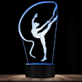 Miniatyrbilde 3 av 7: WJ 3D Gymnastikk Fjernkontroll 16 Farger Nattlys Illusjon Akryl LED Bordlampe Sengelampe Barn Soverom Skrivebord Dekor Bursdagsgaver Leker for Barn