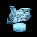Miniatyrbillede 4 af 5: 7 farveskiftende natlampe 3D atmosfære pærelys 3D visuel illusion LED-lampe til børnelegetøj julefødselsdagsgaver (tog)