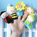 Miniatyrbild 4 av 4: 8Cm Plush Fingerdocka för Spädbarn Nytt Spel Insekt Litet Djur Handdocka Set Tidig Utbildning Docka (Pris för ett Set (Inklusive 5))