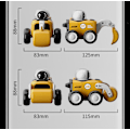 Miniatyrbillede 5 af 6: Astronaut Tegneserie Lastbil Legetøjssæt - Interaktiv Tryk-til-Go Inertilegetøj med Fløjteslydeffekter - Batterifri (Borebil)