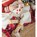 Pikkukuva 4 / 11: Joululahjasukat Lasten puuvillaa Syksy ja Talvi Keskituubi Sukat Iso Punainen Söpö ins Sukat Coffee colored snowman 1 pair