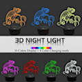 Miniatyrbilde 4 av 6: JUSTUP Chameleon  Animal 3D nattlys illusjonslampe for jenter gutter menn kvinner 16 farger endring med fjernkontroll