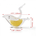 Miniatyrbillede 5 af 5: Ny akryl manuel citronskivepresser, bærbar transparent frugtpresser, elegant fugleform, håndpresser til appelsin (2 stk.)
