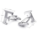 Miniatyrbillede 2 af 4: AVEKI Initial Alphabet Manchetter til mænd Bryllupsgave, F Sølv