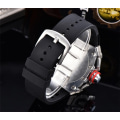 Miniatyrbilde 3 av 5: Herre klokke analog automatisk mekanisk armbåndsur i titanlegering med silikonrem Tonneau Business Timepiece（GP005)
