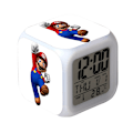 Miniatyrbild 1 av 2: Super Mario Färgglad Väckarklocka LED Kvadratisk Klocka Digital Väckarklocka med Tid, Temperatur, Alarm, Datum