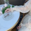 Miniatyrbilde 6 av 8: Kvinners Langærmet Mote Bølge Punkt Trykt Chiffon Kjole Temperament Fritid Ferie(XL)