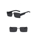 Miniatyrbillede 2 af 5: Sorte klassiske solbriller med sorte linser - Unisex solbriller med UV400-beskyttelse til mænd og kvinder (sort)
