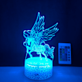 Miniatyrbillede 3 af 7: JUSTUP LED natlampe  Enhjørning-serie  3D illusionslampe 16 farver fjernbetjening til børns soveværelse dekorative lys -- Mønster E（Crack Seat）