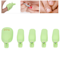 Miniatyrbillede 10 af 11: 5 stk. Gel Polish Remover Clips Hjemmesalon Tånegl UV Gel Soak Off Cap Wrap Neglekunst VærktøjGrøn