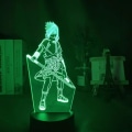 Miniatyrbillede 2 af 5: WJ 3D natlampe Uchiha Sasuke, 7 farver akrylplade 3D visuel lampe, 3D illusionslampe med 2-vejs strømtilstande, perfekt fødselsdagsgave Uchiha Sasuke