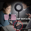 Miniatyrbillede 3 af 5: Urban Lifestyle LED Ring Light Kit med 3 Dæmpbare Hvide Lysindstillinger og Clip-on, USB-ledning og Batteridrevet, Bærbar til Video C