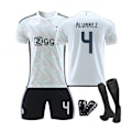 Miniatyrbillede 1 af 2: 23/24 Ajax udebanebørnefodboldsæt med sokker og beskyttelsesudstyr 4 ALVAREZ XL