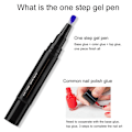 Miniatyrbild 7 av 10: 3 i 1 Gelpenna för nagelkonst, gellack, nagellackspenna, pensel #12
