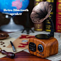 Pikkukuva 3 / 5: Retro Puinen Kannettava Mini Bluetooth-kaiutin Langaton Kaiutin Ulkoilma TF FM