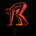 Miniatyrbillede 3 af 5: WJ 3D Svømning Natlys Lampe Illusion Led 7 Farve Skiftende Touch Switch Bord Dekoration Lamper Akryl Flad ABS Base USB Kabel Legetøj