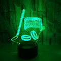 Miniatyrbillede 1 af 5: Ishockeypind 3D Stereo Vision Akryl 7 Farveskiftende USB Natlampe Hjemmedekoration Berøringslamper Skrivebordsnatlampe (Stil T)
