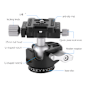 Miniatyrbild 6 av 11: 360° Rotation D25R Flygplans Aluminiumlegering CNC Kulhuvud Kulhuvud Skruvfäste Stativ för Kamera