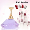 Miniatyrbillede 3 af 11: Magnetisk negletip øvelsesstand base krystal legering holder neglekunst display stand lilla