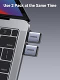 Pikkukuva 2 / 5: USB-C - USB-sovitin 3.0  USB-C uros - USB naarin sovitin OTG Type C sovitin MacBook Pro:lle  MacBook Air:lle  Samsung-kannettavalle  Harmaa