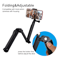 Miniatyrbild 5 av 11: Bärbar Teleskopisk Selfie Stick Stativ Bluetooth Fjärrkontroll Mobiltelefon Klämma Kit