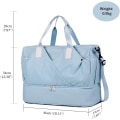 Miniatyrbilde 2 av 5: Reisebag Sports Fitness Bag, Vanntett Herre- og Dame Skulderhelg Bag, Overnatting Bag Treningshåndveske Yoga Bag - Sky Blue