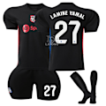 Miniatyrbilde 1 av 6: Barcelona LAMINE Yamal #27 Bortedrakt, 23-24 FCB  Svart Barn Voksen Fotball Treningstrøye, Feriegave, Bursdagsgave 16 No.27