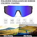 Pikkukuva 2 / 5: Polarisoidut urheiluaurinkolasit miehille ja naisille, ajoon, kalastukseen, pyöräilyyn ja maastopyöräilyyn, UV400-suoja Black Frame-blue Mirror Lens