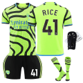 Miniatyrbillede 1 af 2: 2324 Arsenal udebanetrøje sæt med sokker og beskyttelsesudstyr No.41 RICE L