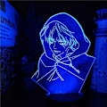 Miniatyrbillede 4 af 5: Anime LED-lampe Natlampe Illusion Lys Attack on Titans Eren Jaeger Lampe 3D til Børneværelsesindretning Belysning Børne Julegave B