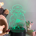 Miniatyrbillede 3 af 7: JUSTUP Anime Figur 3D Illusion Natlampe Fjernbetjening til Soveværelse Dekoration Børns Fødselsdagsgave --- Sort Sæde