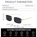 Miniatyrbilde 4 av 4: Solbriller for kvinner og menn Retro Aviator Square Goggle Classic Frame briller