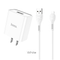 Miniatyrbillede 1 af 5: hoco. C81 enkelports oplader US standard til Apple universal mobiltelefon opladningshovedsæt