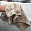 Pikkukuva 1 / 5: Lasikuivaus Hunajakenno Mikrokuitu Ananas Autopyyhe Autonpesuun Super Imuva - 15.7x15.7\" Ruskea (2-Pakkaus)